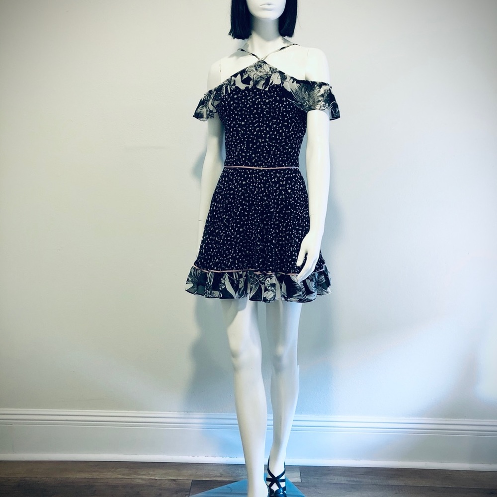 Bebe • Polka Dot Mini Dress • Black